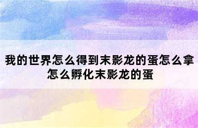 我的世界怎么得到末影龙的蛋怎么拿 怎么孵化末影龙的蛋